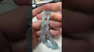 Natural Faceted Aquamarine Graduated Ovals 16quot [upl. by Fry541]