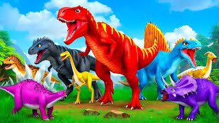 Jurassic World Battle of Giants TRex Spinosaurus amp Mosasaurus  Massive Dinosaur Clash [upl. by Emery]