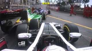 GP2 Monaco2013 Race1 Start Pile Up Red Flag [upl. by Anailil]