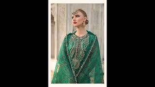 Maria b luxury Embroidered Sateen Satin fabric pakistani designer fashion worldwide stitched [upl. by Ahrens]