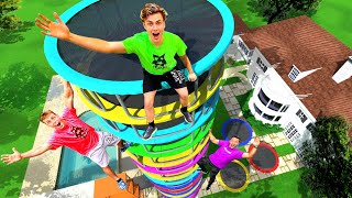 7 Trampoline Towers That Broke WORLD RECORDS [upl. by Gluck]