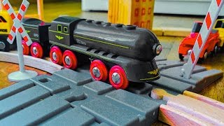 BRIO Wooden Steam Toy Trains set with railway level crossing Fun for kids [upl. by Yenar]