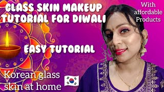 DIWALI🪔GLAM GLOSSY MAKEUP FULL TUTORIAL Step by step for beginners😊 [upl. by Niveg]