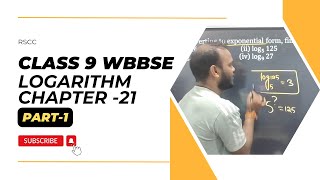 01 Logarithm introduction Class 9 WBBSE Chapter 21 Raghubir bhaiya  maths  ganit prakash [upl. by Einatirb]