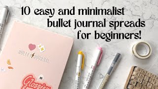 10 Minimalist Bullet Journal Spread Ideas For Beginners  Helpful Tips For Starting Out [upl. by Earased865]