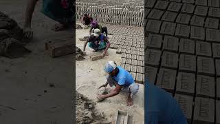 manomanong paggawa ng clay brickshorts [upl. by Airenahs]