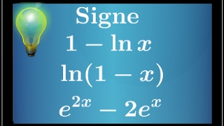 Trouver le signe dune expression avec des logarithmes ou des exponentielles  💡💡  IMPORTANT [upl. by Aubry]