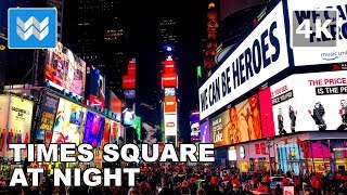 4K Walking tour of Times Square at Night in New York City USA Travel Guide [upl. by Anileh]