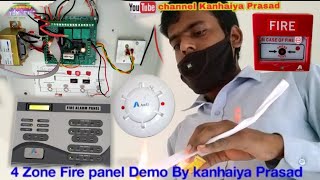 4 Zone Fire panel Bahut hi badhiya Fire Alarm control panel Demo By kanhaiya Prasad Fire security [upl. by Herrah]