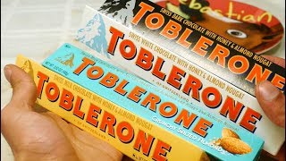 ULTIMATE TOBLERONE TASTE TEST Dark White Original Salted Almond Review Sir Sebastian [upl. by Anidene]