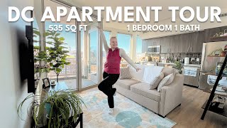 DC APARTMENT TOUR 🏡 535 sq ft 1 bedroom 1 bathroom aesthetic amp functional  Charlotte Pratt [upl. by Carpet]