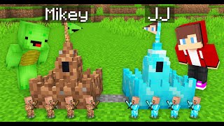 Mikey vs JJ Tiny Castle Survival Battle in Minecraft Maizen [upl. by Medrek]