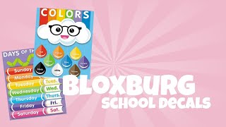 bloxburg school decals  iispxrkles [upl. by Anirac251]