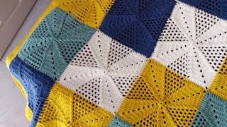 Amazing Crochet square Motif 👉Full Tutorial To make Sofa Throw  bed spread 👉 Beginners sara1111 [upl. by Milah41]