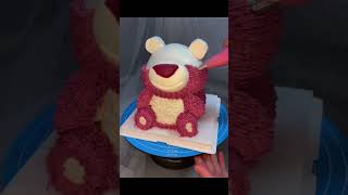 Lets make a Lotso Bear cake with me shorts reels lotso lotsobear cooking [upl. by Mattland]