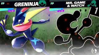 Super Smash Bros Ultimate Amiibo Fights Greninja vs the World 26 Greninja vs Mr GameampWatch [upl. by Auqenehs]