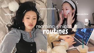 cozy morning amp night routines 🧸☁️ selfcare home cooked meals being a homebody  boston diaries [upl. by Tanya172]