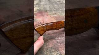 Finishing a Granadillo wood handle knifemaking woodworking wood [upl. by Mylo]