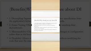 Spring boot interview question Benefits of the Dependency Injection  Why you should care about DI [upl. by Llemhar]