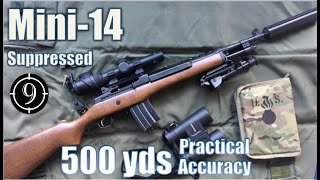 Mini 14 Suppressed to 500yds Practical Accuracy PUBG mode with Trijicon 16x Accupoint mildot [upl. by Aiclef182]