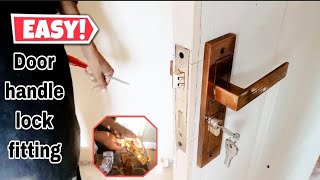 easy door handle lock 🔐 fitting  how to install door lock  How to fit a door lock [upl. by Kenton]