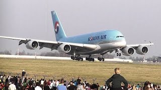 Airbus A380 KOREAN AIR first landing [upl. by Ulda]