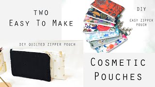 Two Very Easy to Make Cosmetic Pouches  Sewing Tutorials for Beginners [upl. by Amara]