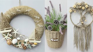 7 Amazing jute wall hanging Craft Ideas decorate your home out of scrap [upl. by Yanetruoc741]