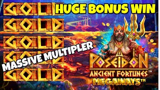 Ancient Fortunes Poseidon Megaways Slot Bonus BIG WIN HUGE MULTIPLIER [upl. by Uol516]