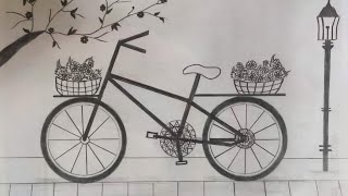 how to draw very easy bicycle for kids easy drawing tutorial [upl. by Zima]