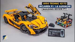 LEGO Technic 42172 McLaren P1 detailed building review pt 1  unboxing 7 speed gearbox and more [upl. by Ative827]