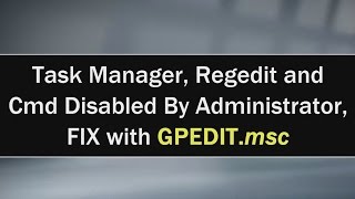 Fix Task Manager Regedit and Cmd Disabled By Administrator TrickyTech [upl. by Amory198]