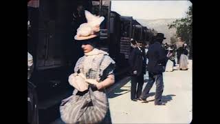 Arrival of a Train at La Ciotat The Lumière Brothers 1895  COLORIZED HD [upl. by Anav171]