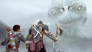 Kratos throws his Axe amp awakens Jormungandr In the Lake of Nine [upl. by Ariem264]