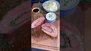 Stuffed Prime Rib Roast With a Mushroom and Spinach Stuffing Recipe [upl. by Eimot]