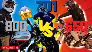 Husqvarna 701 Sm VS Ducati Scrambler 800 VS Honda Fmx 650 🚀💣 SPEED TEST 😎😱 [upl. by Hut105]