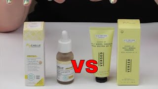 Versed Guards Up Daily Mineral Sunscreen SPF 35 VS Mychelle Sun Shield Liquid Mineral SPF 50 [upl. by Bernelle121]