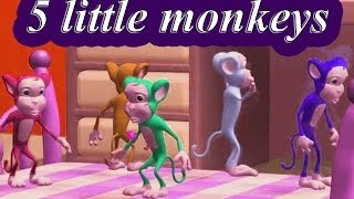 Five little monkeys Jumping on the bed  Nursery rhyme for children With Lyrics [upl. by Reich635]