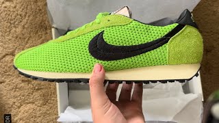 Nike LD1000 x Stussy action green  shoe unboxing and review [upl. by Anawek588]