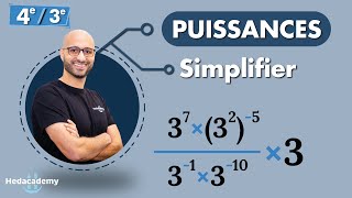 Puissances  Simplifier  Exercice Type [upl. by Balthazar7]