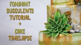 Cake Tutorial  Three Types of Fondant Succulents [upl. by Danuloff824]