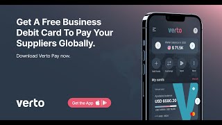 Get a Free Business USD Debit Card To Pay Globally  Verto Pay App [upl. by Neeleuqcaj]