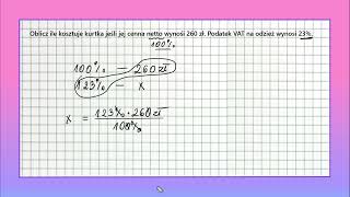 PROCENTY od podstaw zadania z podatkiem VAT klasa 6 i 7 zadanie 7 [upl. by Xuerd808]