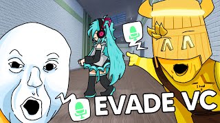 TROLLING AS MIKU IN EVADE VC  Roblox Evade VC Funny Moments [upl. by Fiorenze]