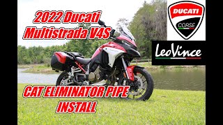 Installing the Leo Vince Cat Eliminator link pipe on my 2022 Ducati Multistrada V4S [upl. by Bor]