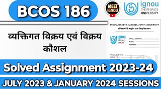 BCOS 186 Solved Assignment 202324  bcos 186 solved Assignment 2024  bcos186 bcos186ignou [upl. by Poppy270]