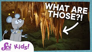 What are Stalactites and Stalagmites  Lets Explore Caves  SciShow Kids [upl. by Anetta]