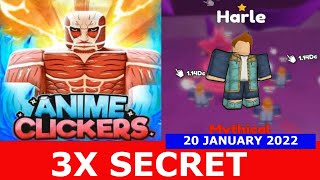 NEW UPDATE 3X SECRET ALL CODES Anime Clicker Simulator ROBLOX  January 20 2022 [upl. by Cranford]