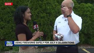 Exploding hot dog experiment to demonstrate firework dangers [upl. by Yelsiap]