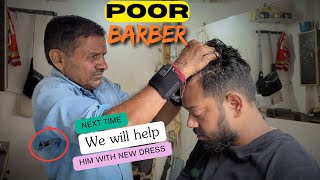 Best Head massage performed by Indian barber  He need help and we will help him in next visit ASMR [upl. by Yarehs455]